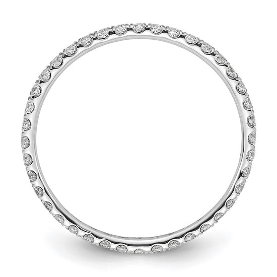 14k White Gold Polished Size 9 U-Shared Prong 1/2 carat Diamond Complete Eternity Band