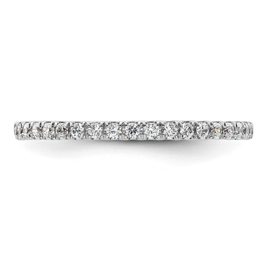 14k White Gold Polished Size 9 U-Shared Prong 1/2 carat Diamond Complete Eternity Band
