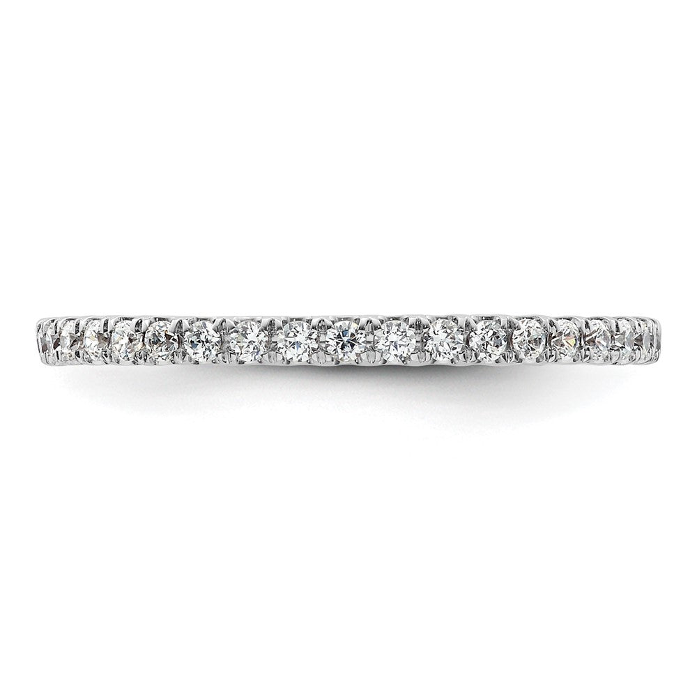 14k White Gold Polished Size 9 U-Shared Prong 1/2 carat Diamond Complete Eternity Band