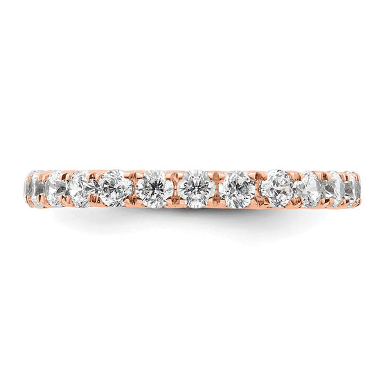 14k Rose Gold Polished Size 4 U-Shared Prong 1 carat Diamond Complete Eternity Band