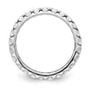 14k White Gold Polished Size 4.5 U-Shared Prong 1 carat Diamond Complete Eternity Band