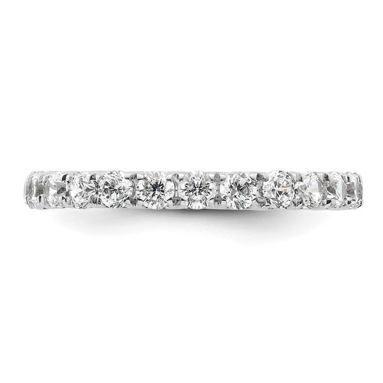 14k White Gold Polished Size 4.5 U-Shared Prong 1 carat Diamond Complete Eternity Band