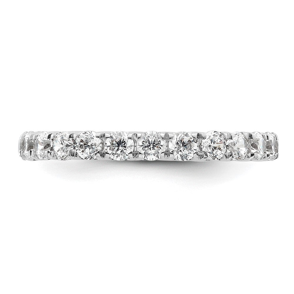 14k White Gold Polished Size 4.5 U-Shared Prong 1 carat Diamond Complete Eternity Band
