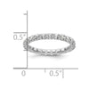 14k White Gold Polished Size 4.5 U-Shared Prong 1 carat Diamond Complete Eternity Band