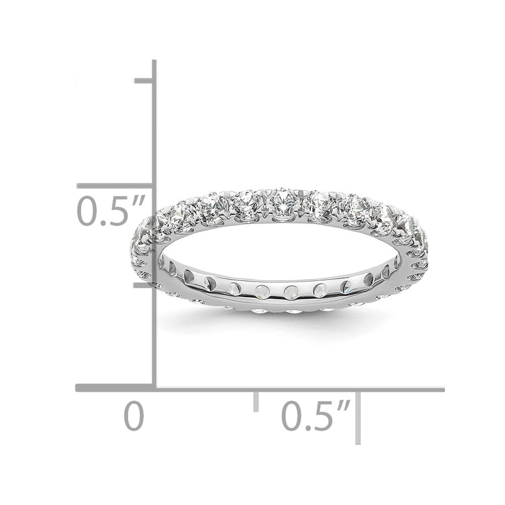 14k White Gold Polished Size 4.5 U-Shared Prong 1 carat Diamond Complete Eternity Band