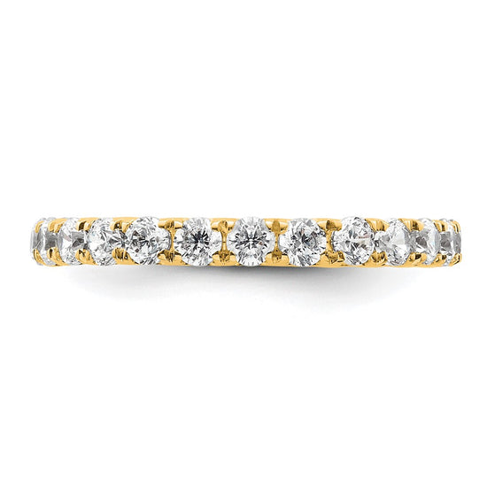 14k Polished Size 4.5 U-Shared Prong 1 carat Diamond Complete Eternity Band