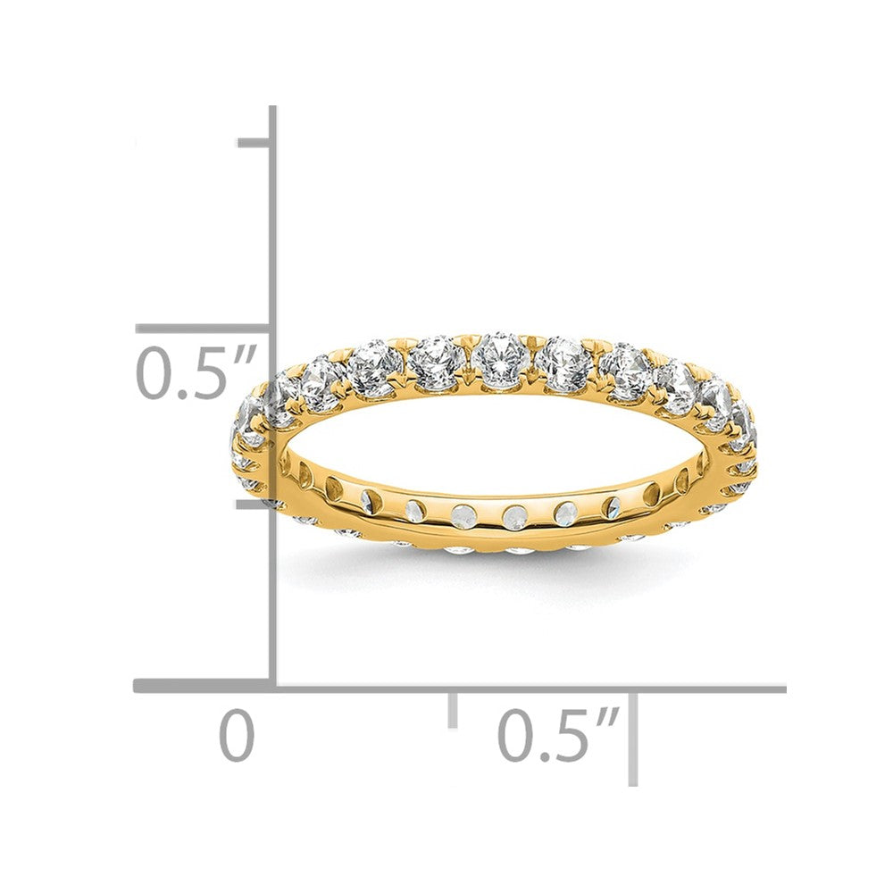 14k Polished Size 4.5 U-Shared Prong 1 carat Diamond Complete Eternity Band