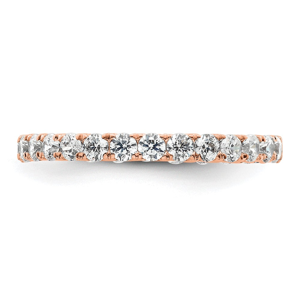 14k Rose Gold Polished Size 5 U-Shared Prong 1 carat Diamond Complete Eternity Band
