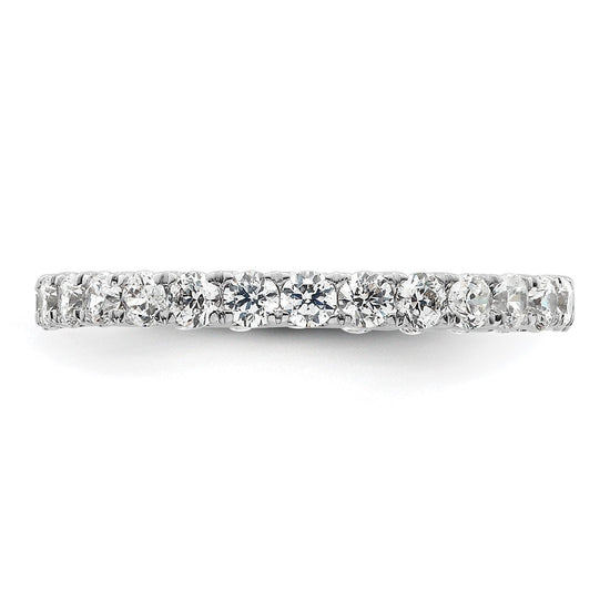 14k White Gold Polished Size 5 U-Shared Prong 1 carat Diamond Complete Eternity Band