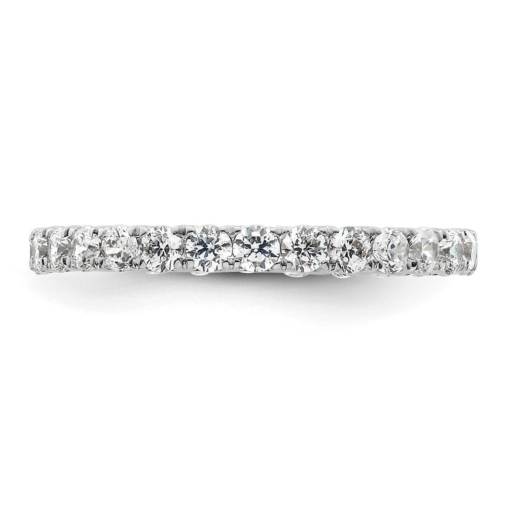 14k White Gold Polished Size 5 U-Shared Prong 1 carat Diamond Complete Eternity Band
