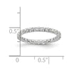 14k White Gold Polished Size 5 U-Shared Prong 1 carat Diamond Complete Eternity Band