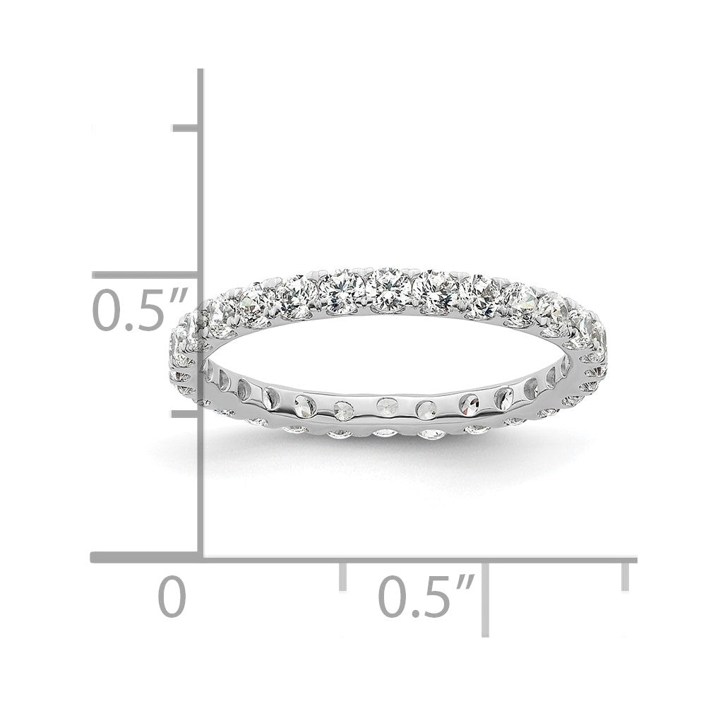 14k White Gold Polished Size 5 U-Shared Prong 1 carat Diamond Complete Eternity Band