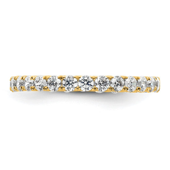 14k Polished Size 5.5 U-Shared Prong 1 carat Diamond Complete Eternity Band