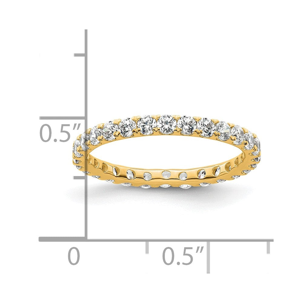14k Polished Size 5.5 U-Shared Prong 1 carat Diamond Complete Eternity Band