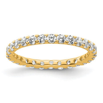 14k Polished Size 5.5 U-Shared Prong 1 carat Diamond Complete Eternity Band