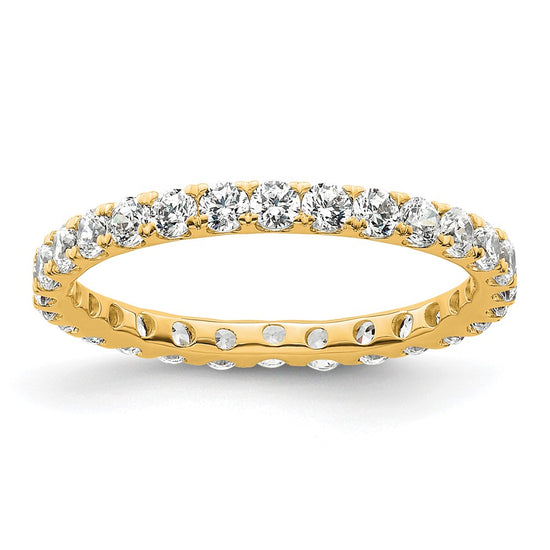 14k Polished Size 5 U-Shared Prong 1 carat Diamond Complete Eternity Band
