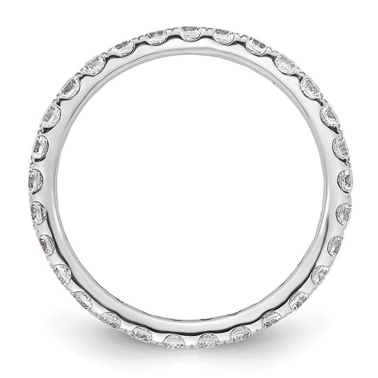14k White Gold Polished Size 6 U-Shared Prong 1 carat Diamond Complete Eternity Band