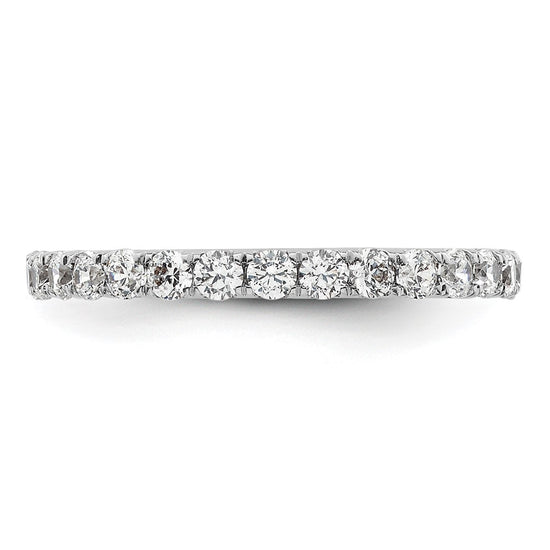 14k White Gold Polished Size 6 U-Shared Prong 1 carat Diamond Complete Eternity Band