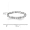 14k White Gold Polished Size 6 U-Shared Prong 1 carat Diamond Complete Eternity Band