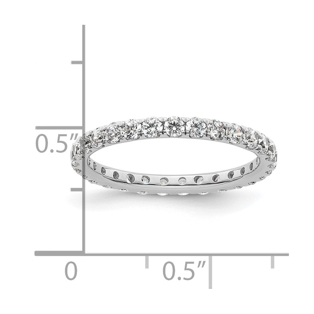 14k White Gold Polished Size 6 U-Shared Prong 1 carat Diamond Complete Eternity Band