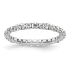 14k White Gold Polished Size 6 U-Shared Prong 1 carat Diamond Complete Eternity Band