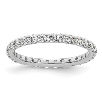14k White Gold Polished Size 6 U-Shared Prong 1 carat Diamond Complete Eternity Band