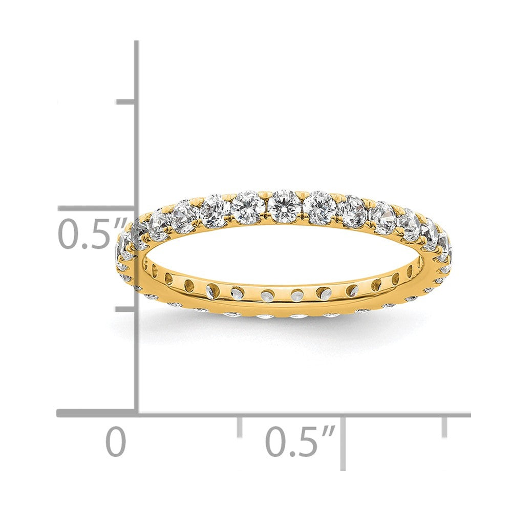 14k Polished Size 6.5 U-Shared Prong 1 carat Diamond Complete Eternity Band