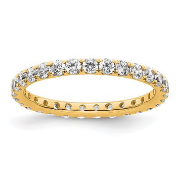 14k Polished Size 6.5 U-Shared Prong 1 carat Diamond Complete Eternity Band