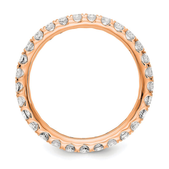 14k Rose Gold 1 carat Lab Grown Diamond VS/SI+ G+ Complete Size 6.5 Shared Prong Eternity Band