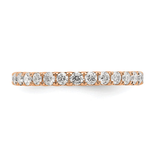 14k Rose Gold 1 carat Lab Grown Diamond VS/SI+ G+ Complete Size 6.5 Shared Prong Eternity Band