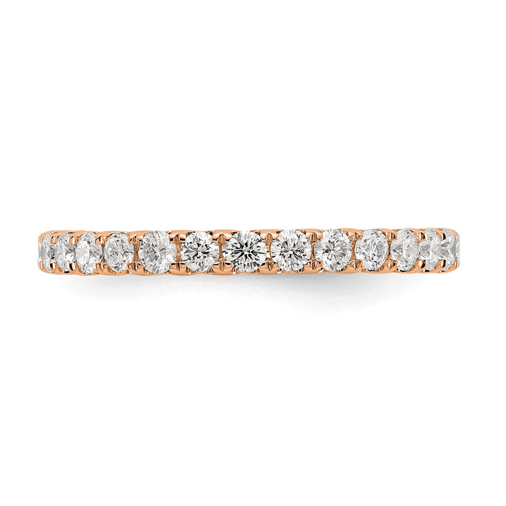 14k Rose Gold 1 carat Lab Grown Diamond VS/SI+ G+ Complete Size 6.5 Shared Prong Eternity Band