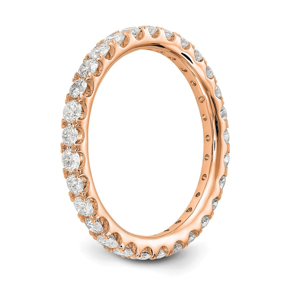 14k Rose Gold 1 carat Lab Grown Diamond VS/SI+ G+ Complete Size 6.5 Shared Prong Eternity Band