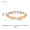 14k Rose Gold 1 carat Lab Grown Diamond VS/SI+ G+ Complete Size 6.5 Shared Prong Eternity Band