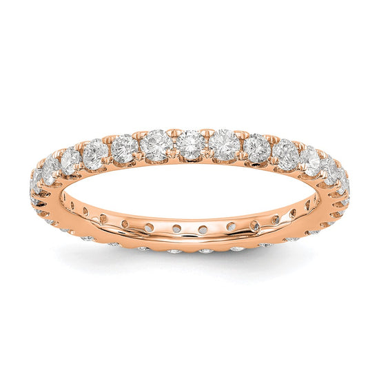 14k Rose Gold 1 carat Lab Grown Diamond VS/SI+ G+ Complete Size 4 Shared Prong Eternity Band