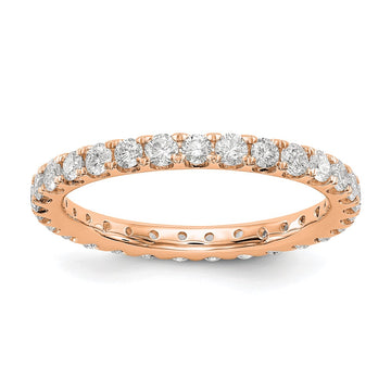 14k Rose Gold 1 carat Lab Grown Diamond VS/SI+ G+ Complete Size 8 Shared Prong Eternity Band