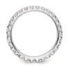 14k White Gold Polished Size 7 U-Shared Prong 1 carat Diamond Complete Eternity Band