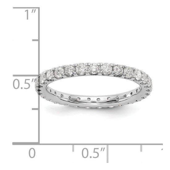14k White Gold 1 carat Lab Grown Diamond VS/SI+ G+ Complete Size 8 Shared Prong Eternity Band