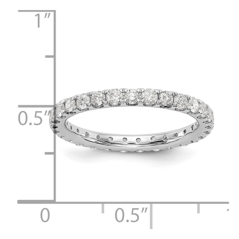 14k White Gold 1 carat Lab Grown Diamond VS/SI+ G+ Complete Size 8 Shared Prong Eternity Band