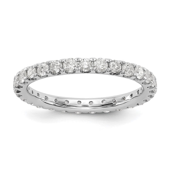 14k White Gold 1 carat Lab Grown Diamond VS/SI+ G+ Complete Size 7.5 Shared Prong Eternity Band