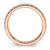 14k Rose Gold Polished Size 8 U-Shared Prong 1 carat Diamond Complete Eternity Band