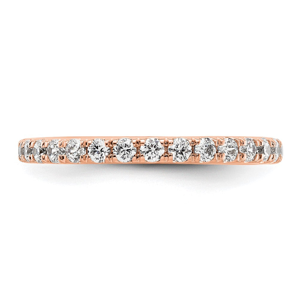 14k Rose Gold Polished Size 8 U-Shared Prong 1 carat Diamond Complete Eternity Band