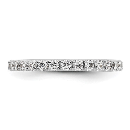 14k White Gold Polished Size 8.5 U-Shared Prong 1 carat Diamond Complete Eternity Band