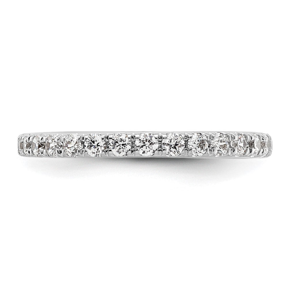 14k White Gold Polished Size 8.5 U-Shared Prong 1 carat Diamond Complete Eternity Band