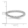 14k White Gold Polished Size 8.5 U-Shared Prong 1 carat Diamond Complete Eternity Band