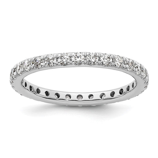 14k White Gold Polished Size 8.5 U-Shared Prong 1 carat Diamond Complete Eternity Band