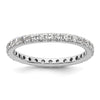 14k White Gold Polished Size 8.5 U-Shared Prong 1 carat Diamond Complete Eternity Band