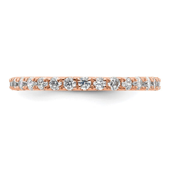 14k Rose Gold Polished Size 9 U-Shared Prong 1 carat Diamond Complete Eternity Band