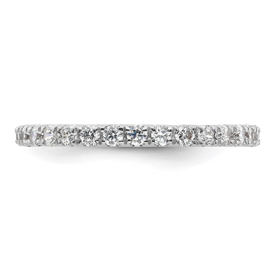 14k White Gold Polished Size 9 U-Shared Prong 1 carat Diamond Complete Eternity Band