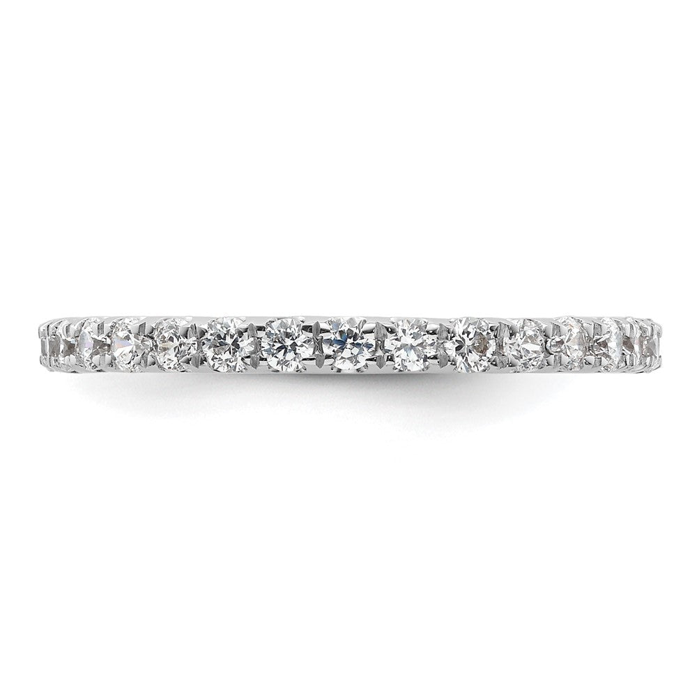 14k White Gold Polished Size 9 U-Shared Prong 1 carat Diamond Complete Eternity Band
