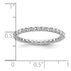 14k White Gold Polished Size 9 U-Shared Prong 1 carat Diamond Complete Eternity Band